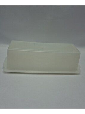 Vtg TUPPERWARE Butter DISH – White BOTTOM #636 & Sheer LID #637 -